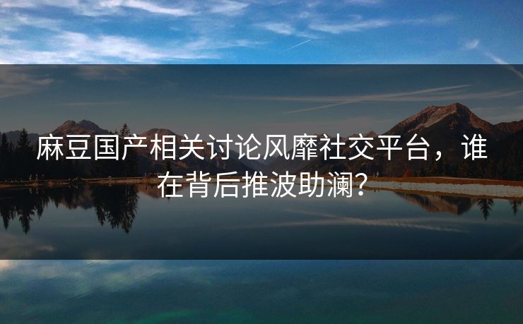 麻豆国产相关讨论风靡社交平台，谁在背后推波助澜？