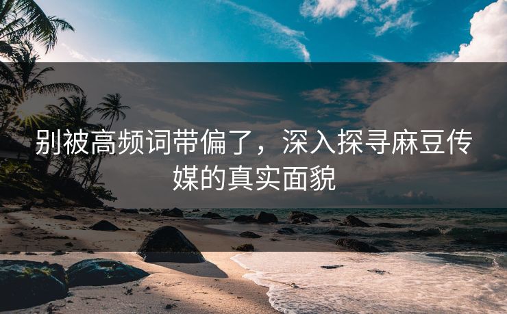 别被高频词带偏了，深入探寻麻豆传媒的真实面貌
